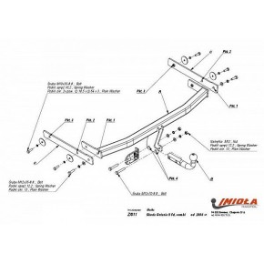 Фаркоп Skoda Octavia лифтбек/универсал 2004-2013, вкл. Scout твердое крепление (без электрики)