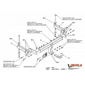 Фаркоп Subaru Tribeca 2006-2014 твердое крепление (без электрики)