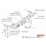 Фаркоп Suzuki Grand Vitara 3/5 дверей 1998-2005 твердое крепление (без электрики)