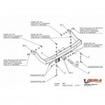 Фаркоп Tagaz Tager 2008-2011, Daewoo Korando 1993-2006 твердое крепление (без электрики)