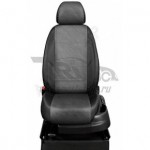 Чехлы VOLKSWAGEN Crafter 2006-. Боковины: Черные. Середина: Чёрная алькантара. Спинка: Чёрная экокожа