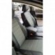 Чехлы VOLKSWAGEN Passat B6 2005-2010. Боковины: Черные. Середина: Серая с перфорацией. Спинка: Чёрная экокожа