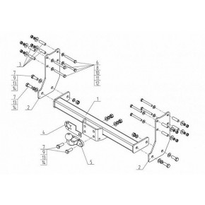 Фаркоп Ford Transit 2000-2014, шасси (без электрики)