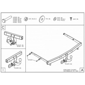 Фаркоп оцинкованный Ford Fusion / Fusion Calero 2002-2012, в т.ч. модели с парктрониками съемное крепление (без электрики)