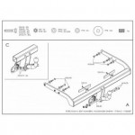 Фаркоп оцинкованный Ford Galaxy 2000-2006, SEAT Alhambra 2000-2010, Volkswagen Sharan 2000-2010 твердое крепление (без электрики)