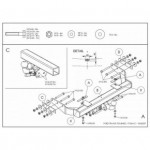 Фаркоп оцинкованный Ford Transit 2000-2014 без ступеньки съемное крепление (без электрики)