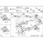 Фаркоп оцинкованный Ford Tourneo 2013-, Ford Transit 2013- твердое крепление (без электрики)