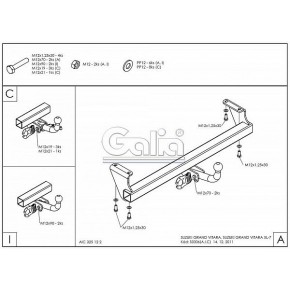 Фаркоп оцинкованный Suzuki Grand Vitara 1998-2005, Suzuki Grand Vitara XL7 1998-2003 твердое крепление (без электрики)