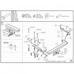 Фаркоп оцинкованный Suzuki SX4 хетчбек 5 дверей 2006-2013 2WD/4WD, FIAT Sedici 2006-2014 твердое крепление (без электрики)