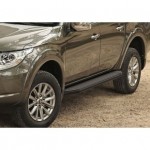 Пороги Rival Black Mitsubishi L200 2006-2015-, черный кант 193 см