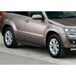 Пороги Rival Black Suzuki Grand Vitara 2005-2008-2012-2016, черный кант 173 см