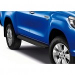 Пороги Rival Black Toyota Hilux 2015-, черный кант 193 см