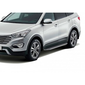 Пороги Rival Premium Hyundai Santa Fe 2006-2010-2012, нержавеющая сталь 173 см