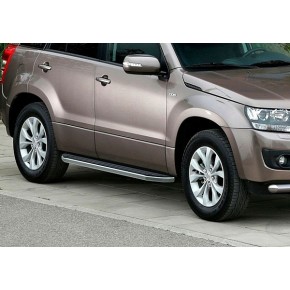 Пороги Rival Premium Suzuki Grand Vitara 2005-2008-2012-2016, нержавеющая сталь 173 см