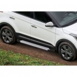 Пороги Rival Silver Hyundai Creta 2016-, алюминиевый профиль 173 см