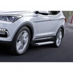 Пороги Rival Silver Hyundai Santa Fe 2012-2016-/Hyundai Santa Fe Premium 2015-2016, алюминиевый профиль 180 см