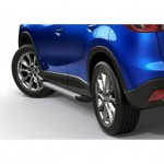 Пороги Rival Silver Mazda CX-5 2011-2015-, алюминиевый профиль 173 см
