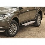 Пороги Rival Silver Mitsubishi L200 2006-2015-, алюминиевый профиль 193 см