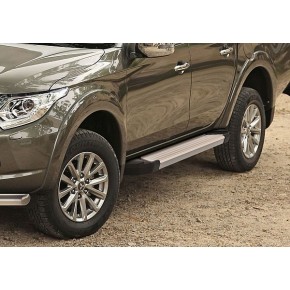 Пороги Rival Silver Mitsubishi L200 2006-2015-, алюминиевый профиль 193 см