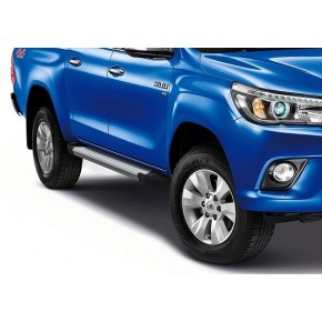Пороги Rival Silver Toyota Hilux 2015-, алюминиевый профиль 193 см
