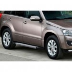 Пороги Rival Silver Suzuki Grand Vitara, 5D 2005-2008-2012-2016, алюминиевый профиль 173 см