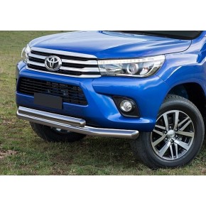 Защита переднего бампера  Toyota Hilux 2015-, d76+75х42 овал