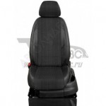 Чехлы NISSAN Sentra B17 2012-. Боковины: Чёрная экокожа. Середина: Рельсы, жаккард. Спинка: Чёрная экокожа