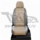 Чехлы TOYOTA Camry 1996-2004. Боковины: Светло-серые. Середина: Бежевая с перфорацией. Спинка: Светло-серая экокожа