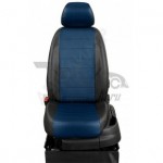 Чехлы TOYOTA Yaris II 2005-2012. Боковины: Черные. Середина: Красная с перфорацией. Спинка: Чёрная экокожа