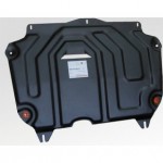 Защита картера двигателя и кпп для Chevrolet Spark M300 2011-2015, V-все / Ravon R2 2016-, V-все, на штатный крепеж (сталь 2 мм)