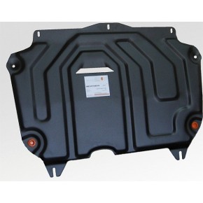 Защита картера двигателя и кпп для Chevrolet Spark M300 2011-2015, V-все / Ravon R2 2016-, V-все, на штатный крепеж (сталь 2 мм)