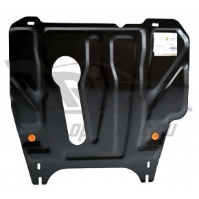 Защита картера двигателя и кпп для Nissan Note (Ниссан Ноут) 2006-, V-все, МКПП/Micra 2003-2010, V-все,МКПП, штамп. (сталь 2 мм)