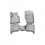 Коврики в салон 3D VW Touareg II 2010-2015, 2015, 2-х зонный климат-контроль, 4 шт. (полиуретан)