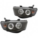 Тюнинг - комплект линзованных фар ангельские глазки с led (светодиоды) Mitsubishi L200