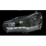 Тюнинг - комплект линзованных фар с led (светодиоды) внутри черные Mitsubishi Lancer 10