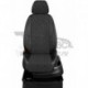 Чехлы RENAULT Fluence 2009-. Боковины: Чёрная экокожа. Середина: Красный жаккард. Спинка: Чёрная экокожа