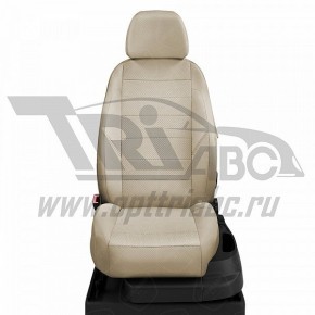 Чехлы RENAULT Koleos 2008-. Боковины: Кремовые. Середина: Кремовая с перфорацией. Спинка: Кремовая экокожа