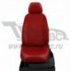 Чехлы SKODA Octavia A5 2004-2013. Боковины: Красные. Середина: Красная с перфорацией. Спинка: Красная экокожа