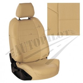 Чехлы для Volkswagen T-5 / Т-6 (9 мест) рестайлинг с 09г. (Экокожа Бежевый + Бежевый)