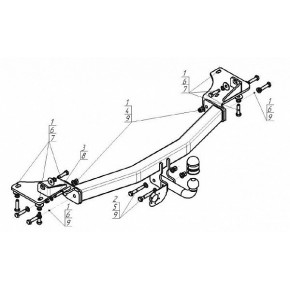 Фаркоп для Ford Explorer 2015-, Внедорожник (без электрики)