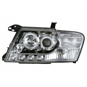 Тюнинг - комплект линзованных фар ангельские глазки Mitsubishi Pajero - 3 поколение