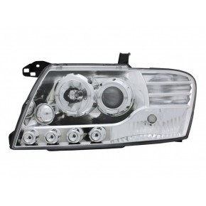 Тюнинг - комплект линзованных фар ангельские глазки с led (светодиоды) Mitsubishi Pajero - 3 поколение