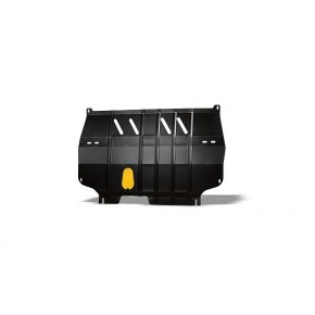 Защита картера двигателя и кпп VOLKSWAGEN Polo (10-14), SKODA Rapid, Fabia, Roomster, (13-15) 1,4/1,6 бен. MT/AT FWD(сталь 2 мм)