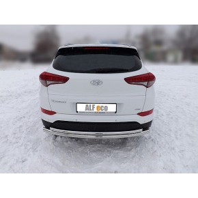 Защита задняя для Hyundai Tucson 2015- двойная D 60,3/42,4 кроме High-tech
