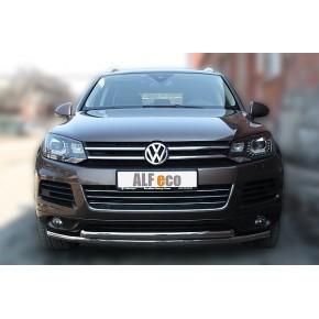 Защита передняя для Volkswagen Touareg 2010-2014, 2014-2018 двойная D 60,3/60,3