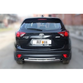 Защита задняя для Mazda CX-5 2011-2015, 2015-2017 двойная D 60,3/42,4