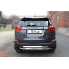 Защита задняя для Toyota RAV-4 2013-2015 двойная (ОВАЛ) D 75х42