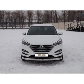 Защита передняя для Hyundai Tucson 2015- (ОВАЛ) D 75х42
