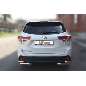 Защита задняя для Toyota Highlander 2014-2016 уголки двойные D 60,3/50