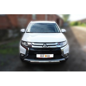 Защита передняя для Mitsubishi Outlander 2015- (ОВАЛ) D 75х42